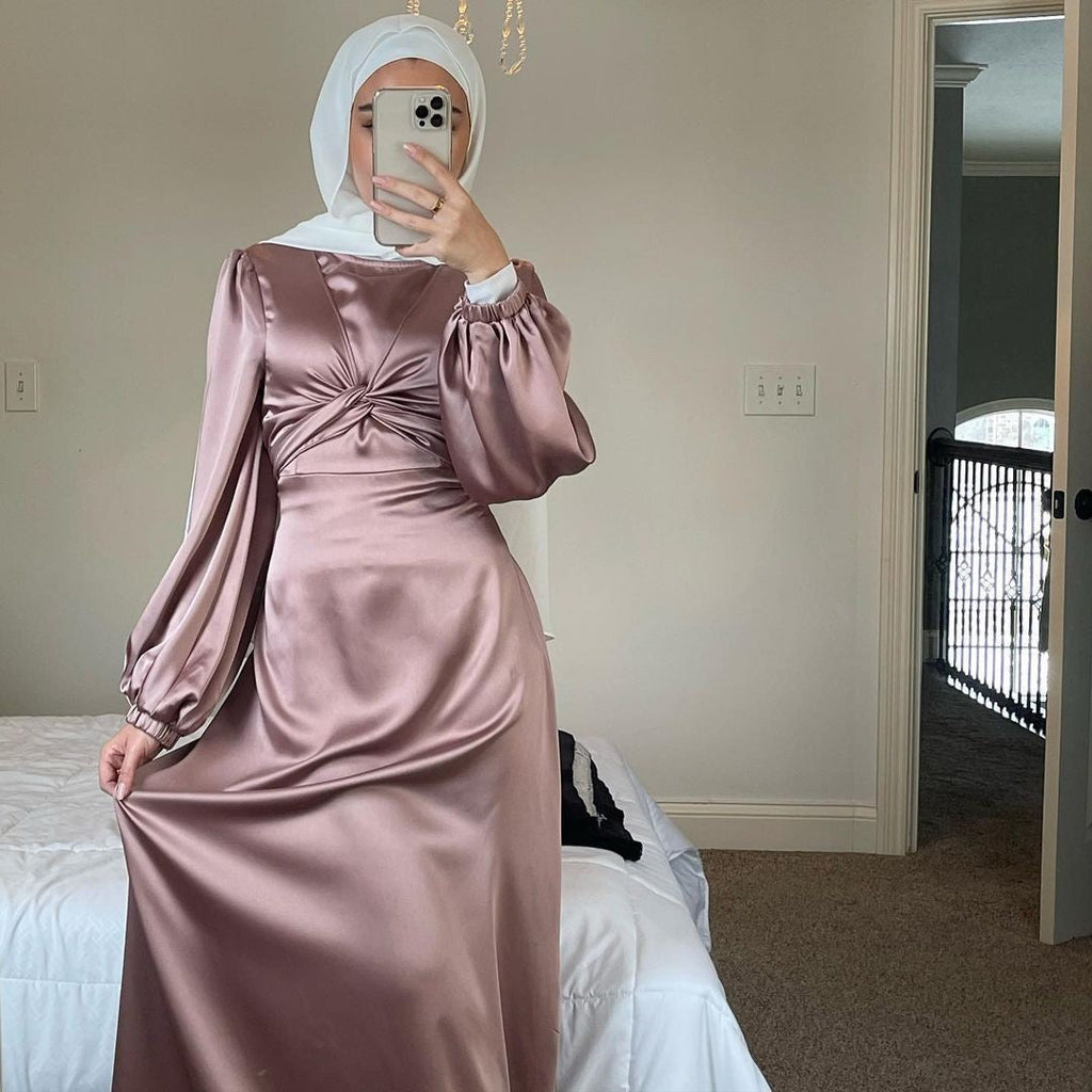 Aurela Satin Kaftan Gown
