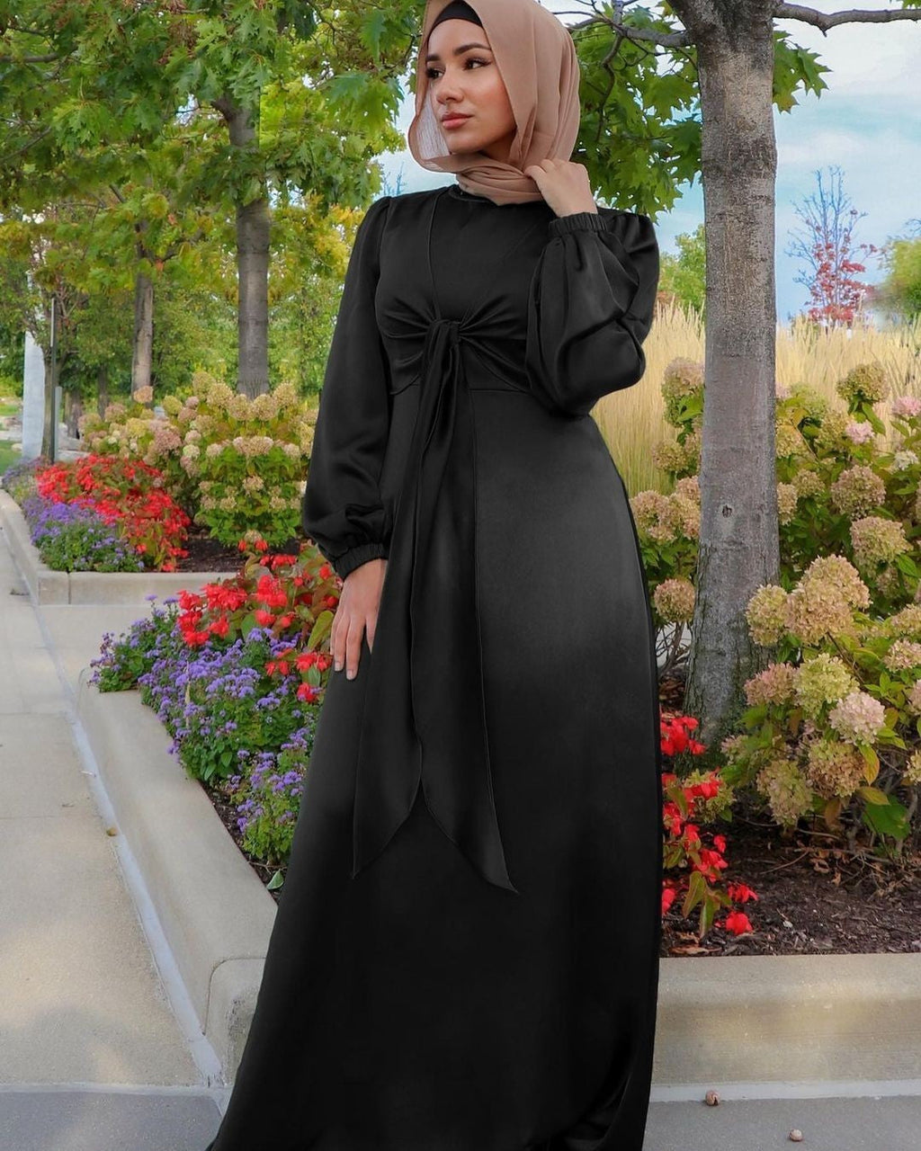 Aurela Satin Kaftan Gown