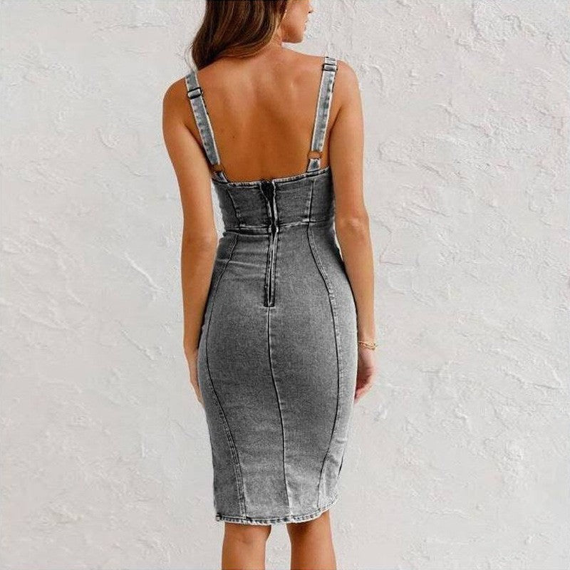 Marilei Denim Slit Dress