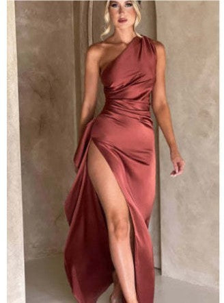 Saphira Satin Slit Dress